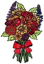 Load image into Gallery viewer, ST432: Flower Bouquet Sticker - Pack of 12
