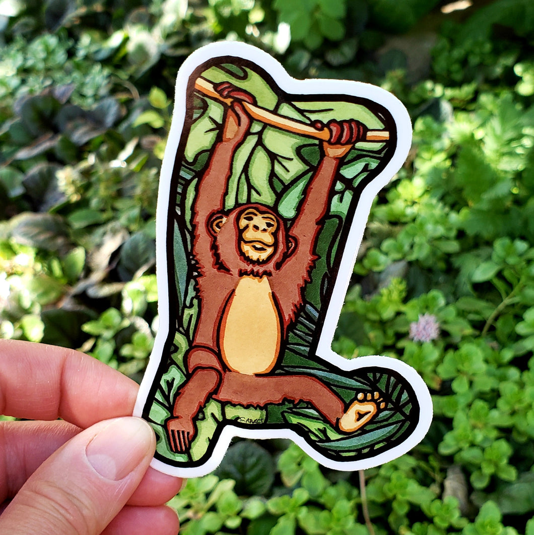 ST389: Monkey Sticker - Pack of 12
