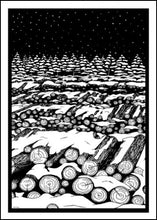 Load image into Gallery viewer, ARC-SA069 Greeting Card Snow on Logs - Pack of 12
