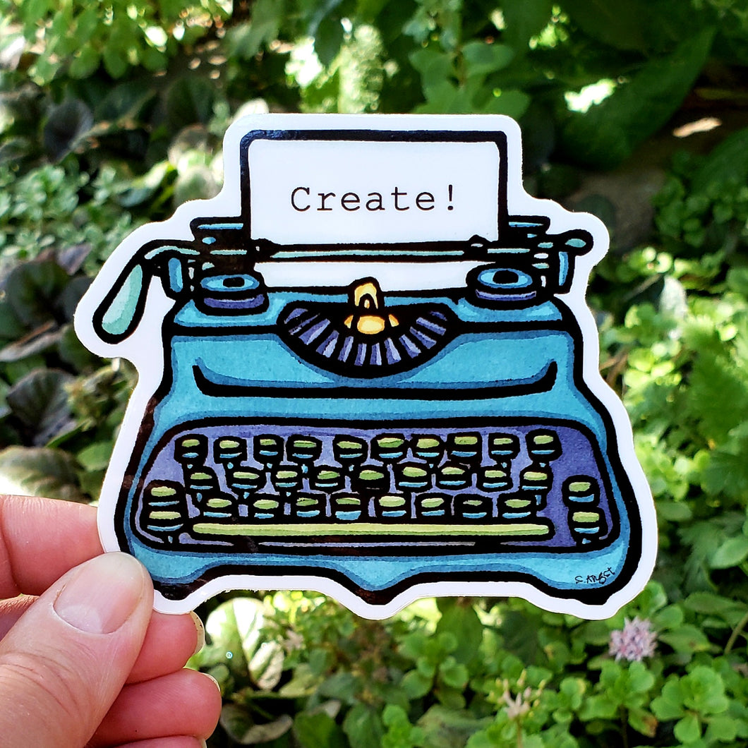 ST390: Typewriter Sticker - Pack of 12