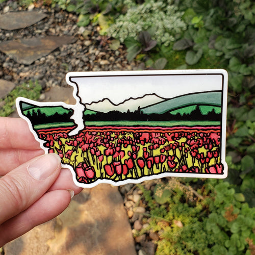 Washington State Tulip Sticker - Sarah Angst Art Greeting Cards, Stickers, and More