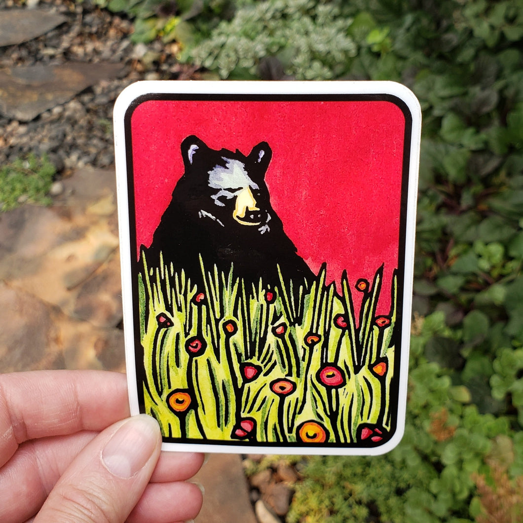 Naptime Bear Sticker - Sarah Angst Art Greeting Cards, Stickers, and More