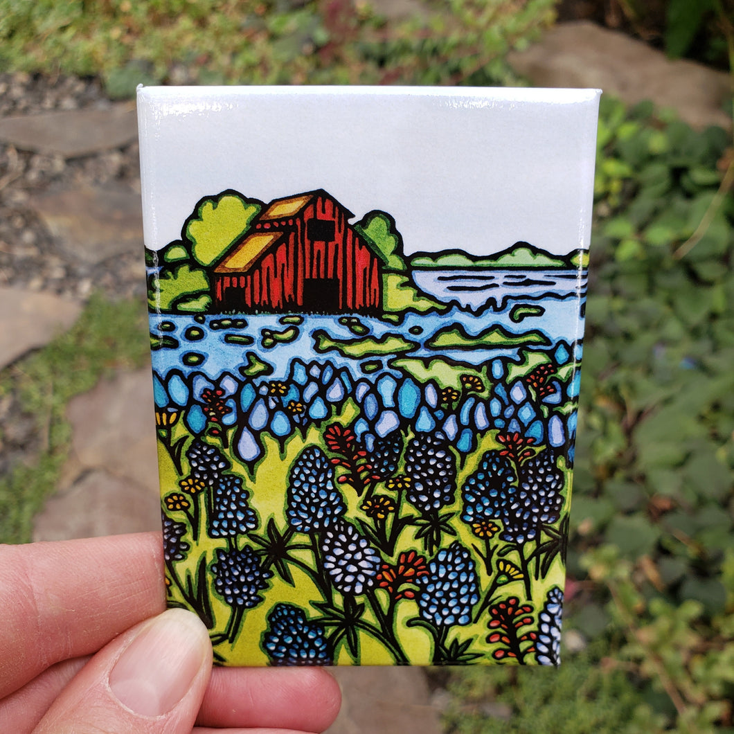 Barn & Blue Magnet - Set of 6