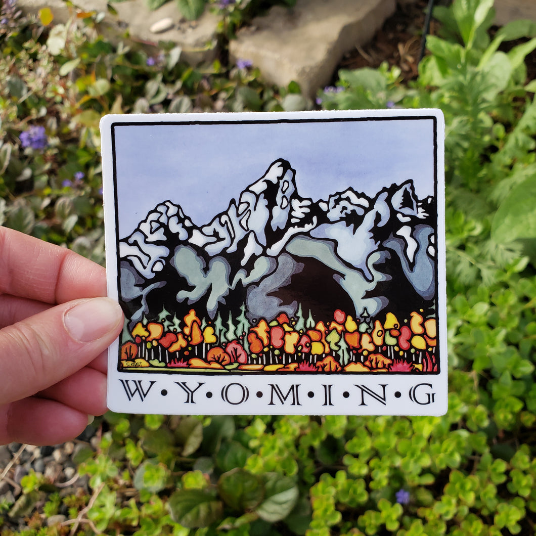 ST283: Wyoming State Sticker - Pack of 12
