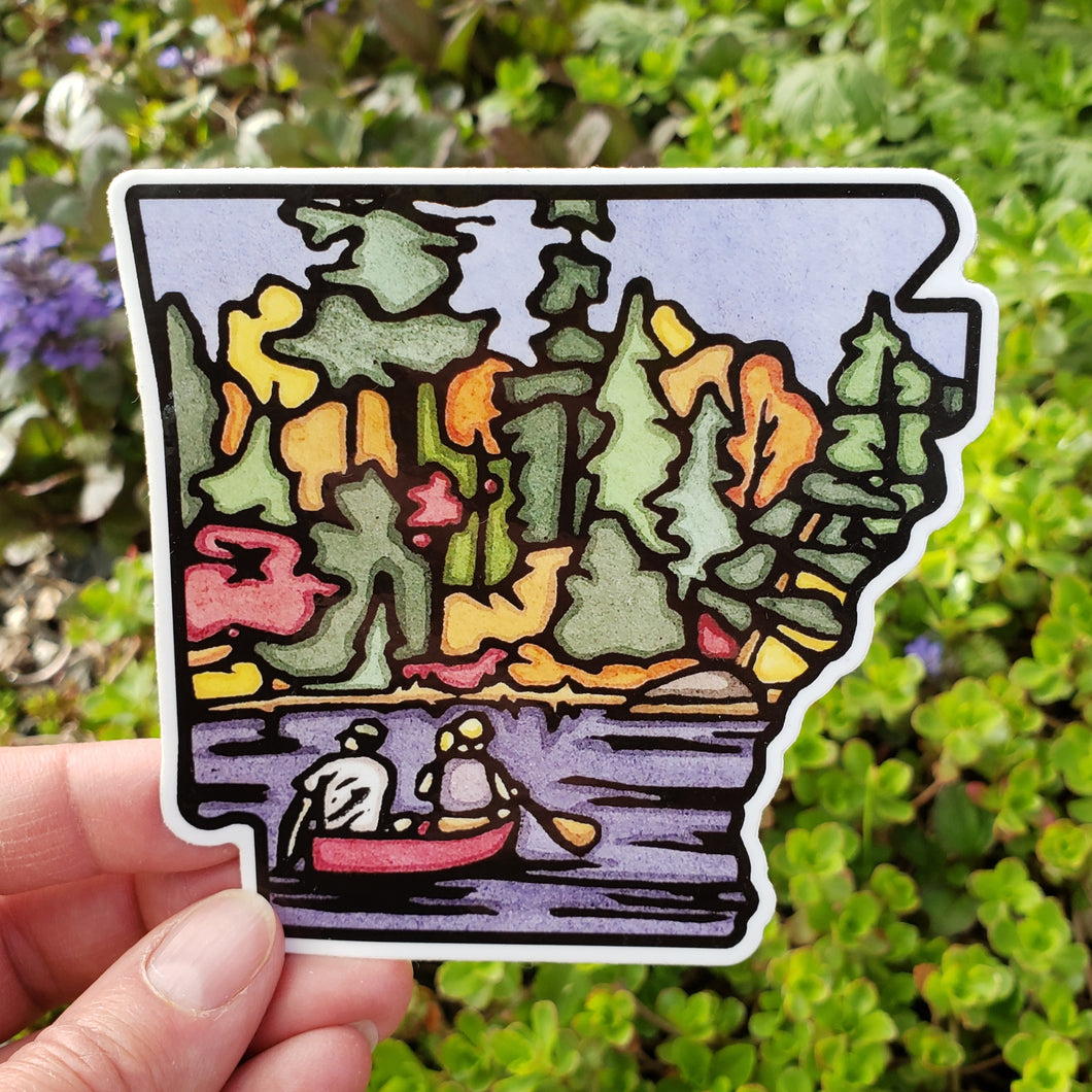 ST362: Arkansas State On the Water Sticker - Pack of 12