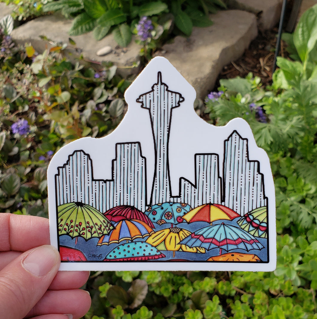 ST274: Seattle Skyline Sticker - Pack of 12