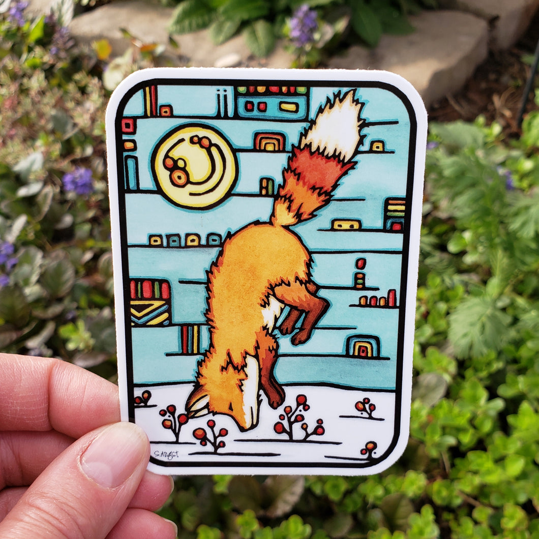ST264: Dive In Fox Sticker - Pack of 12