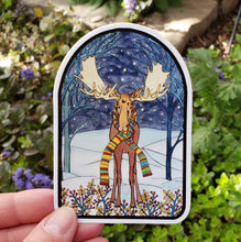 Load image into Gallery viewer, ST263: Winter Moose Sticker - Pack of 12
