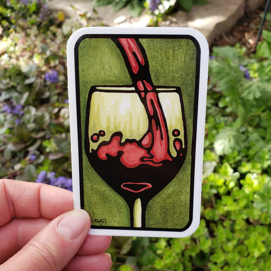 ST257: Red Wine Sticker - Pack of 12