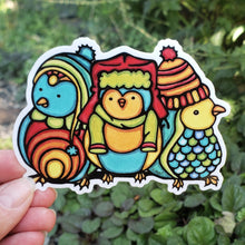 Load image into Gallery viewer, ST359: Bundled Up Birds Sticker - Pack of 12
