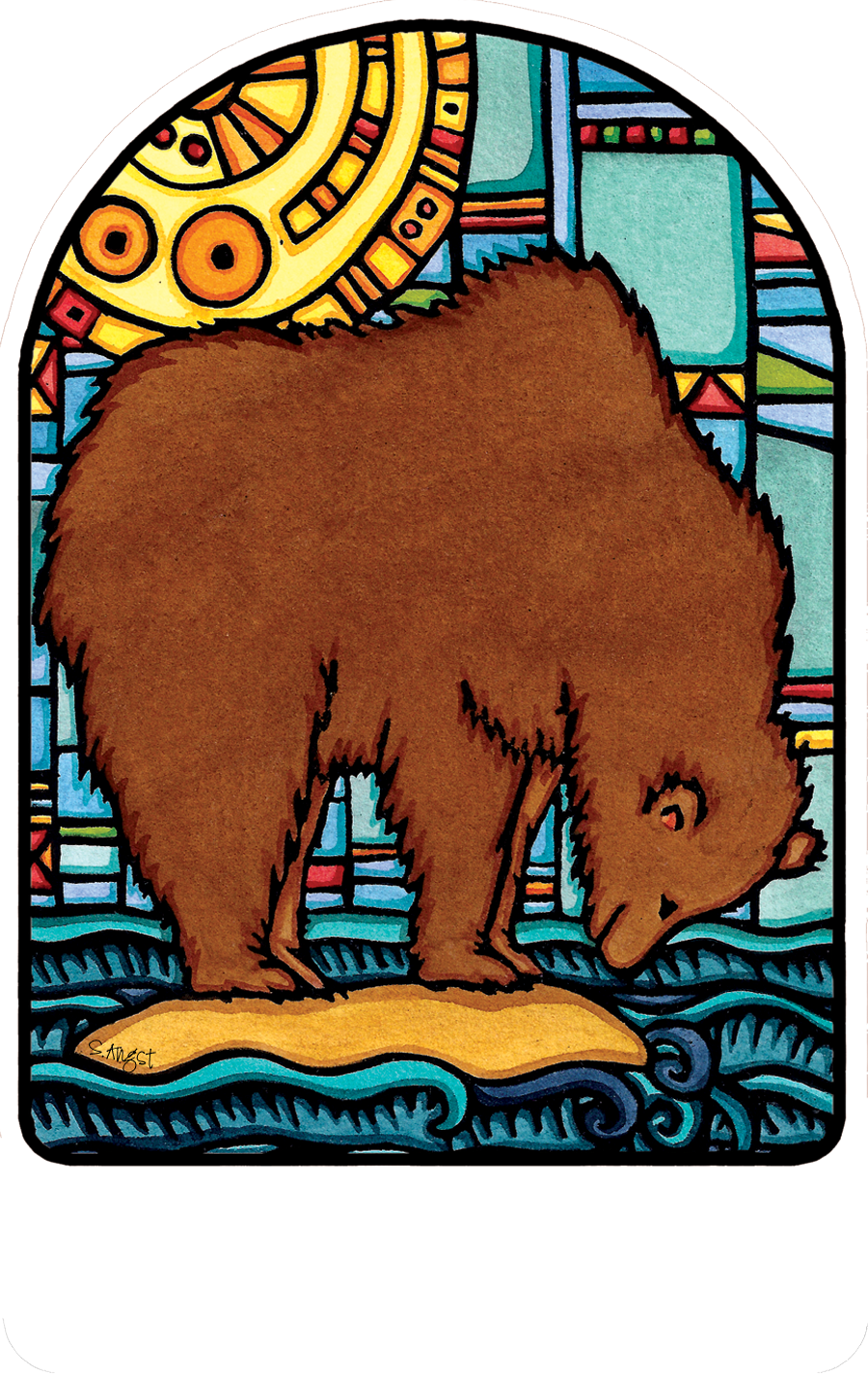 Name Dropped Sticker - QTY 250: Grizzly Bear