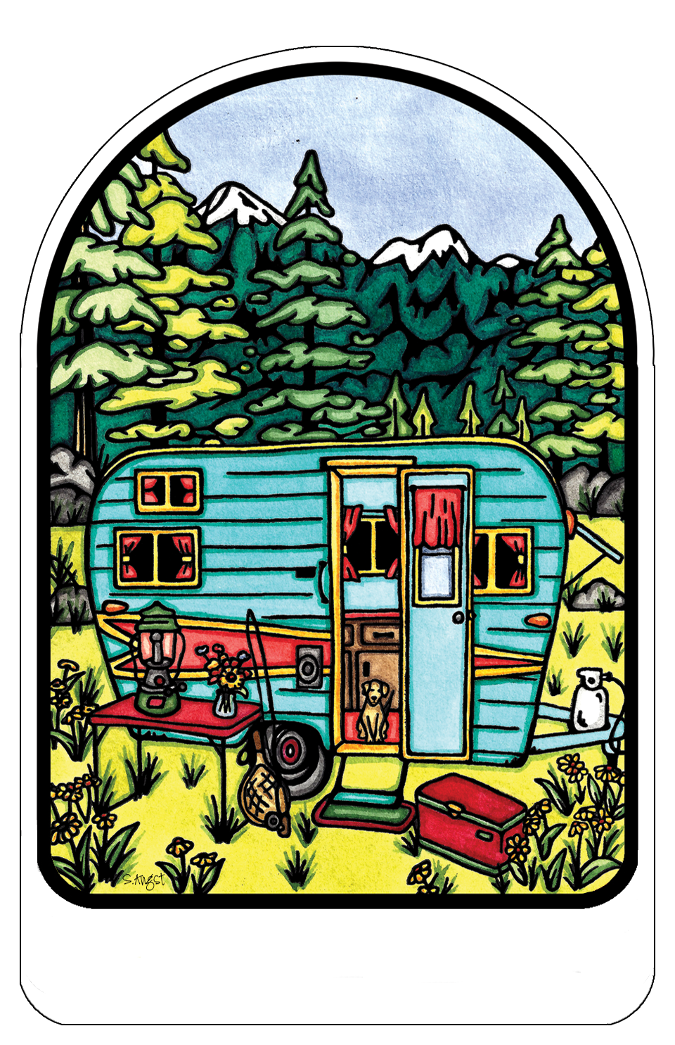 Name Dropped Sticker - QTY 250: Camper