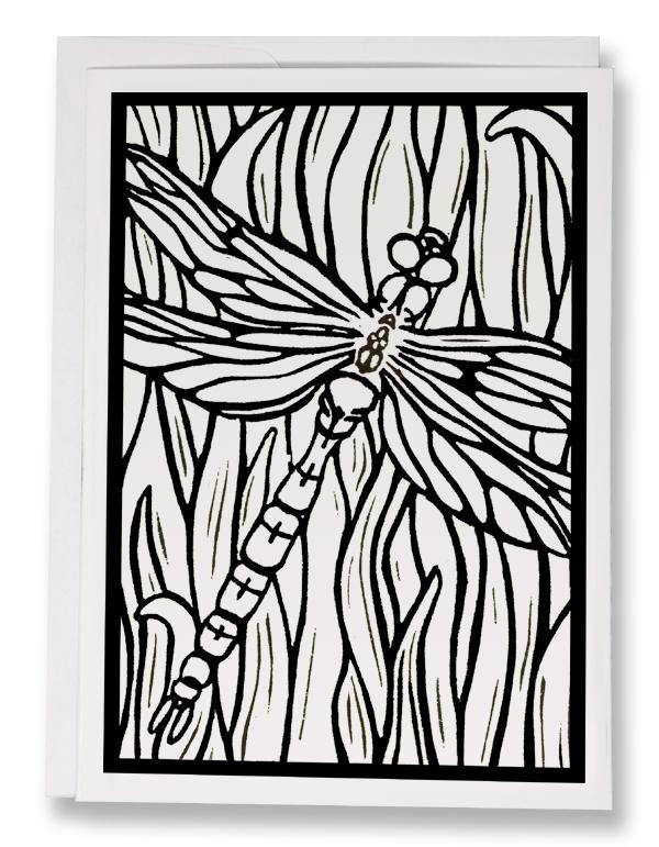 BW008 Dragonfly Coloring Card