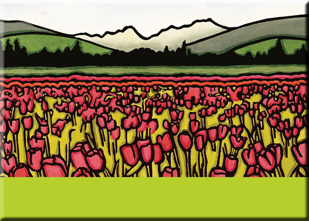 Name Dropped Magnet - Field of Tulips