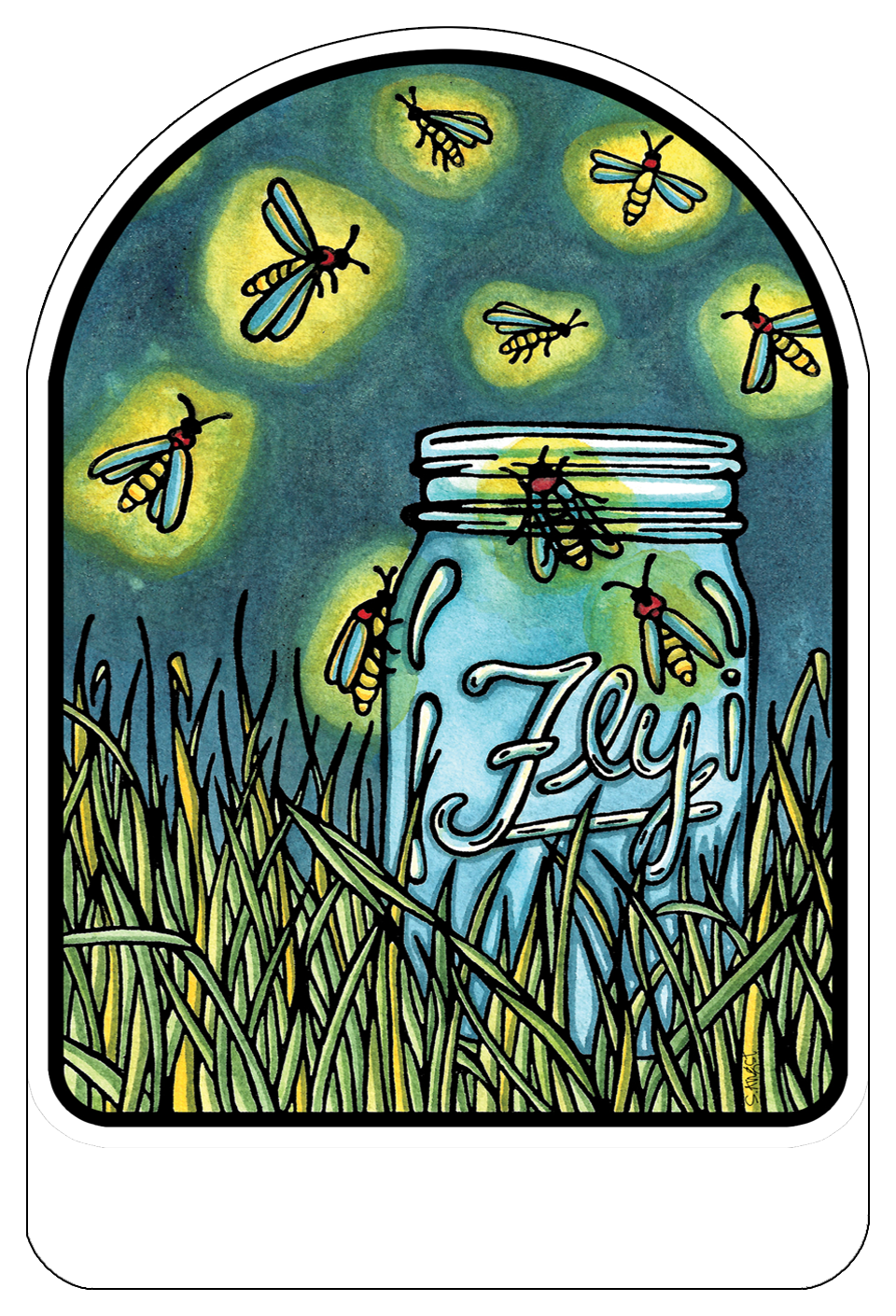 Name Dropped Sticker - QTY 250: Fireflies