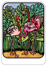 Load image into Gallery viewer, Name Dropped Sticker - QTY 250: Flamingos

