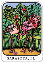 Load image into Gallery viewer, Name Dropped Sticker - QTY 250: Flamingos
