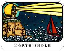 Load image into Gallery viewer, Name Dropped Sticker - QTY 250: Lighthouse
