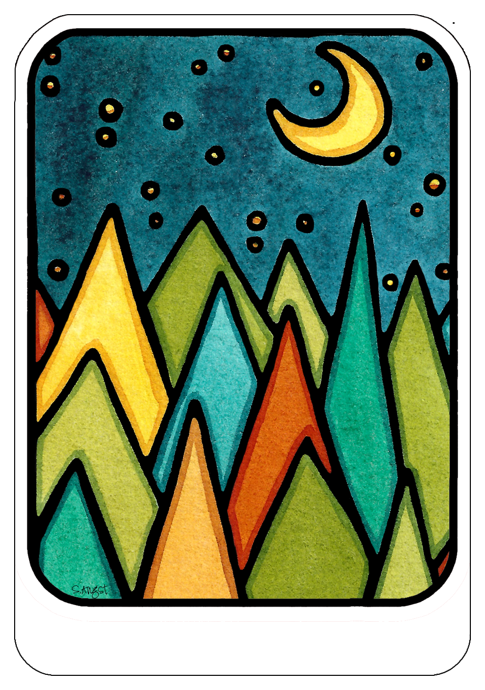 Name Dropped Sticker - QTY 250: Moonlit Forest