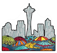 Load image into Gallery viewer, ST274: Seattle Skyline Sticker - Pack of 12
