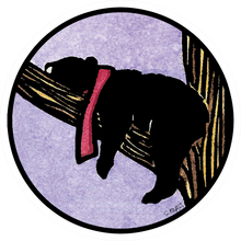 Load image into Gallery viewer, ST324: Snoozin Black Bear Sticker - Pack of 12
