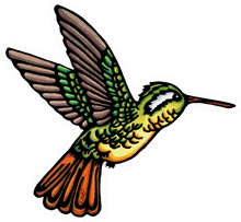 Load image into Gallery viewer, ST327: Hummingbirds Sticker - Pack of 12
