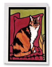 Load image into Gallery viewer, SA001: Calico Cat - Sarah Angst Art Greeting Cards, Giclee Prints, Jewelry, More
