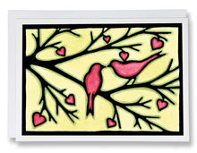 Load image into Gallery viewer, SA013: Love Birds - Sarah Angst Art Greeting Cards, Giclee Prints, Jewelry, More
