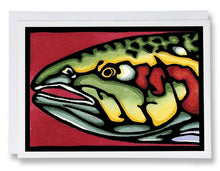 Load image into Gallery viewer, SA014: Head Shot Fish - Sarah Angst Art Greeting Cards, Giclee Prints, Jewelry, More
