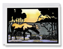 Load image into Gallery viewer, SA015: Moose &amp; Magpie - Sarah Angst Art Greeting Cards, Giclee Prints, Jewelry, More

