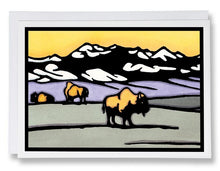 Load image into Gallery viewer, SA017: On the Range Bison - Sarah Angst Art Greeting Cards, Giclee Prints, Jewelry, More

