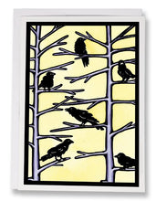 Load image into Gallery viewer, SA030: Crows - Sarah Angst Art Greeting Cards, Giclee Prints, Jewelry, More
