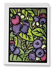 Load image into Gallery viewer, SA034: Blueberries - Sarah Angst Art Greeting Cards, Giclee Prints, Jewelry, More
