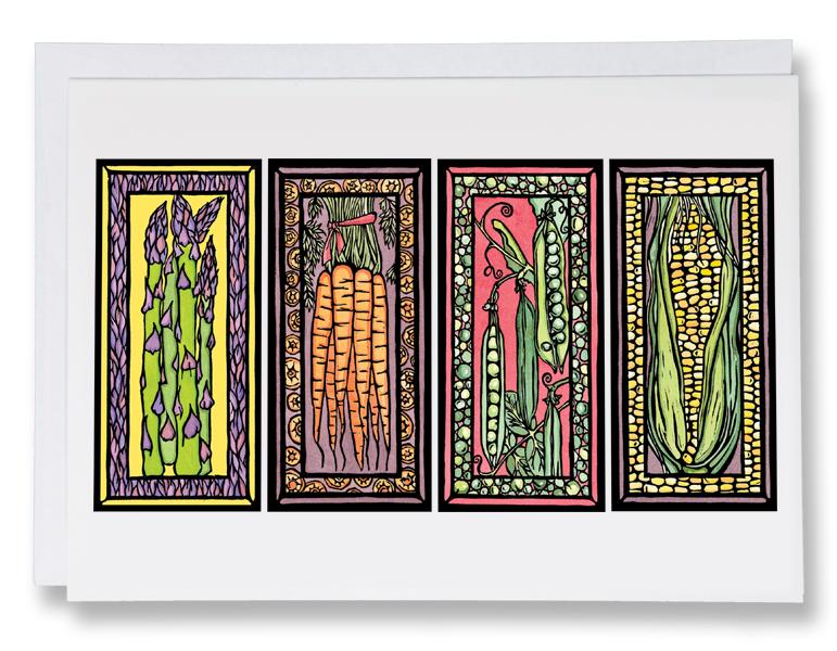 SA036: Veggies - Sarah Angst Art Greeting Cards, Giclee Prints, Jewelry, More