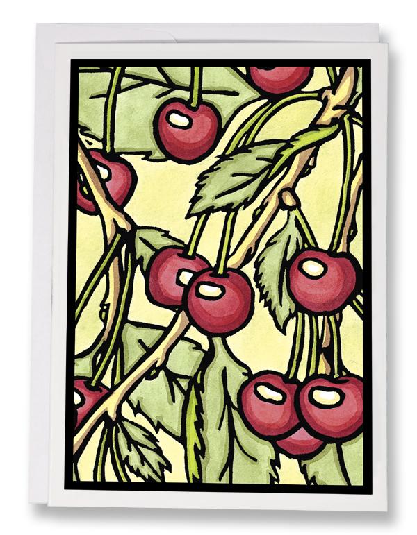 SA043: Cherries - Sarah Angst Art Greeting Cards, Giclee Prints, Jewelry, More