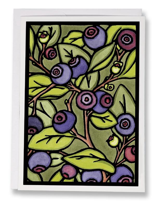 SA044: Huckleberries - Sarah Angst Art Greeting Cards, Giclee Prints, Jewelry, More