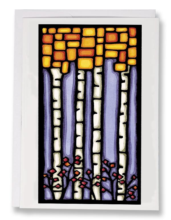SA053: Square Birch - Sarah Angst Art Greeting Cards, Giclee Prints, Jewelry, More