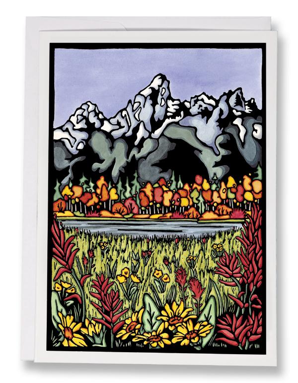 SA057: The Tetons - Sarah Angst Art Greeting Cards, Giclee Prints, Jewelry, More