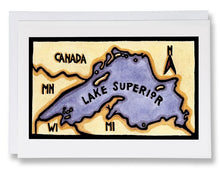 Load image into Gallery viewer, SA059: Lake Superior Map - Sarah Angst Art Greeting Cards, Giclee Prints, Jewelry, More
