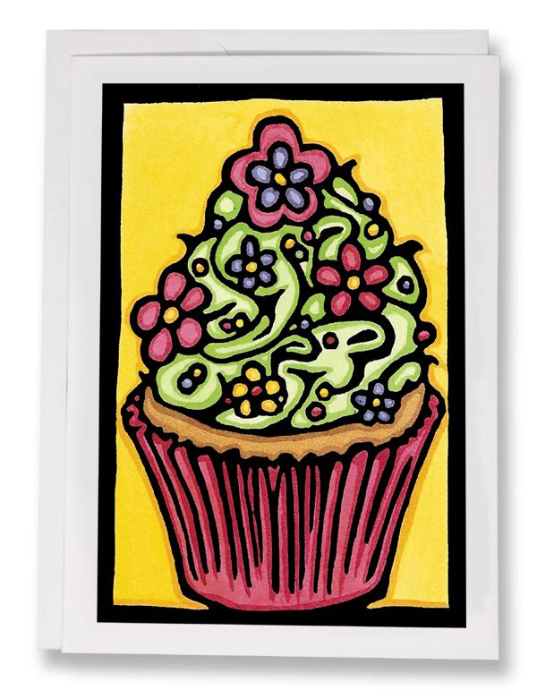 SA079: Cupcake - Sarah Angst Art Greeting Cards, Giclee Prints, Jewelry, More