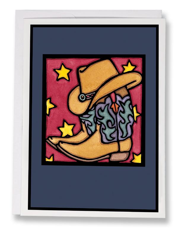 SA082: Cowboy Up - Sarah Angst Art Greeting Cards, Giclee Prints, Jewelry, More