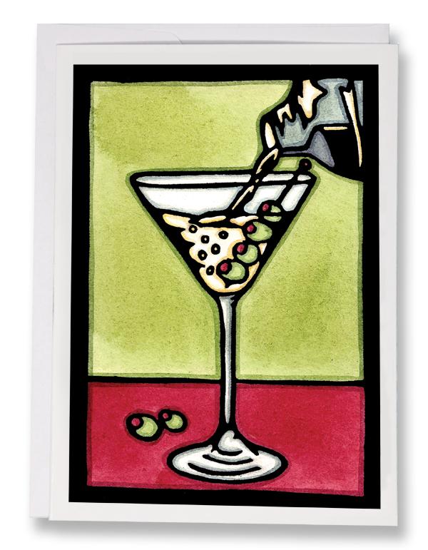 SA083: Dirty Martini - Sarah Angst Art Greeting Cards, Giclee Prints, Jewelry, More