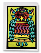 Load image into Gallery viewer, SA101: Owl - Sarah Angst Art Greeting Cards, Giclee Prints, Jewelry, More
