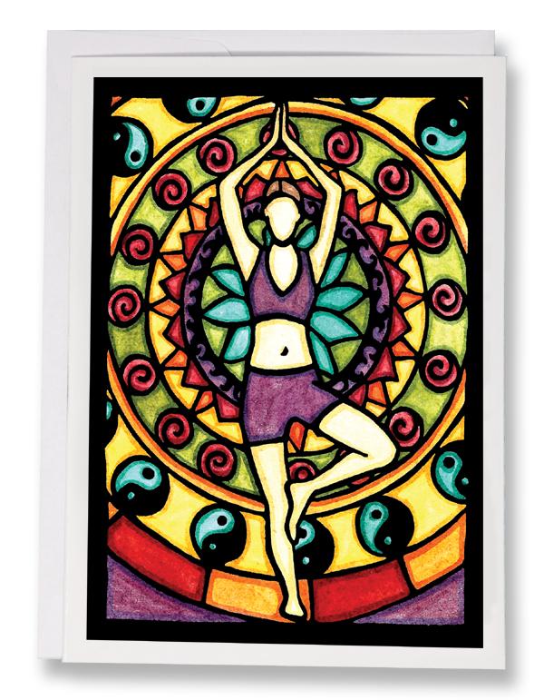 SA148: Yoga - Sarah Angst Art Greeting Cards, Giclee Prints, Jewelry, More