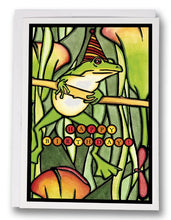 Load image into Gallery viewer, SA156: Birthday Frog - Sarah Angst Art Greeting Cards, Giclee Prints, Jewelry, More
