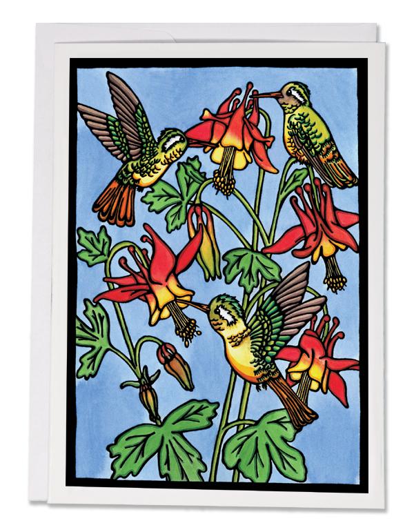 SA163: Hummingbirds - Sarah Angst Art Greeting Cards, Giclee Prints, Jewelry, More
