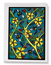 Load image into Gallery viewer, SA182: Busy Bees - Sarah Angst Art Greeting Cards, Giclee Prints, Jewelry, More
