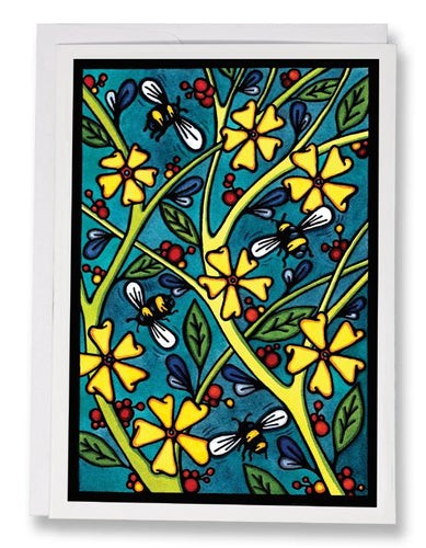 SA182: Busy Bees - Sarah Angst Art Greeting Cards, Giclee Prints, Jewelry, More