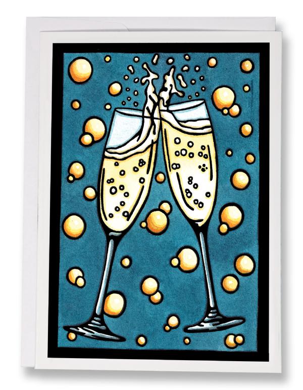 SA191: Champange - Sarah Angst Art Greeting Cards, Giclee Prints, Jewelry, More