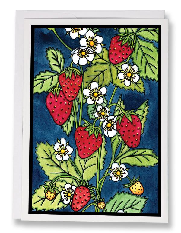 Strawberries - 201 - Sarah Angst Art Greeting Cards, Giclee Prints, Jewelry, More